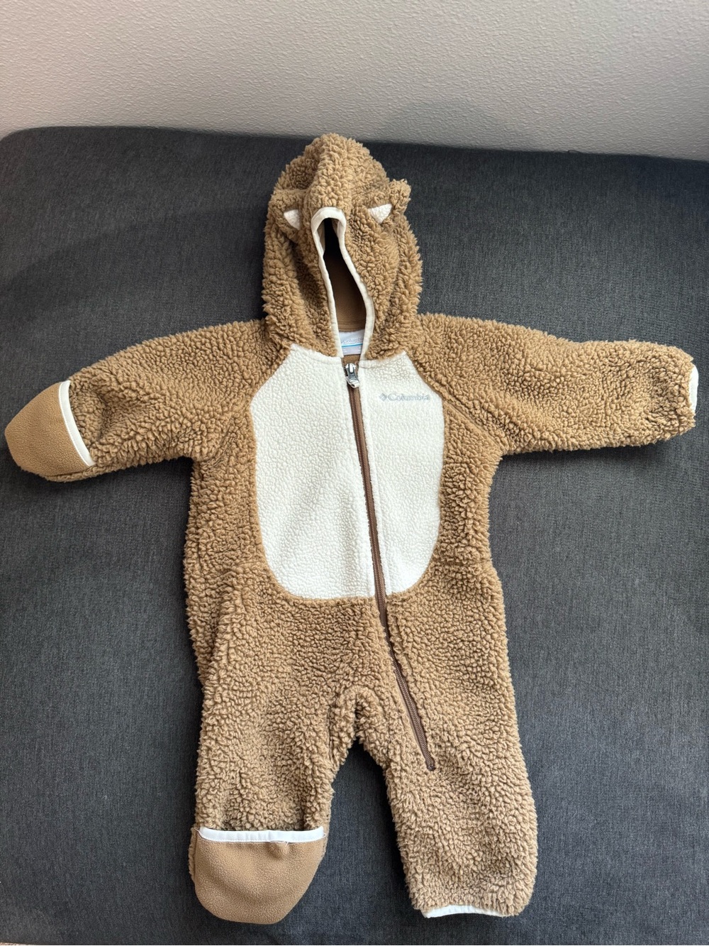Columbia Brown Teddy Fleece One-Piece Romper